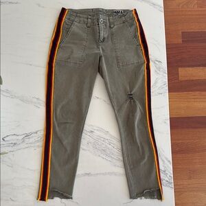 Gray Pants with Colorful Side Stripes
